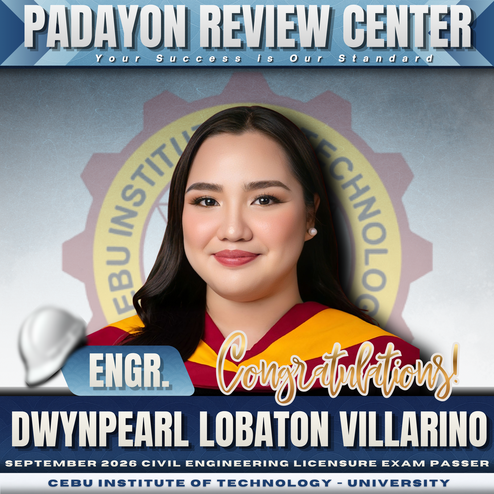 Engr. Dwynpearl Lobaton Villarino — CELE Board Passer