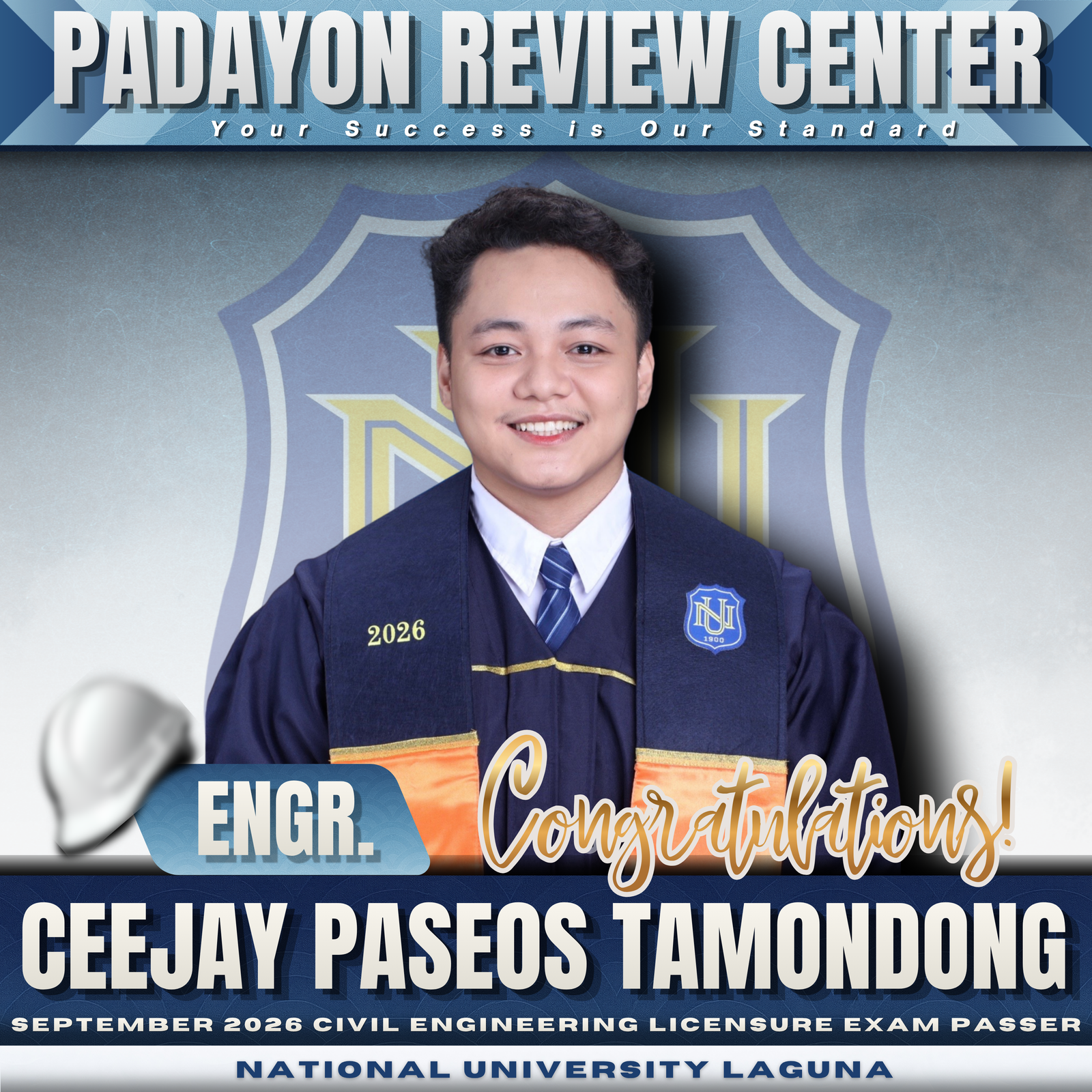 Engr. Ceejay Paseos Tamondong — CELE Board Passer