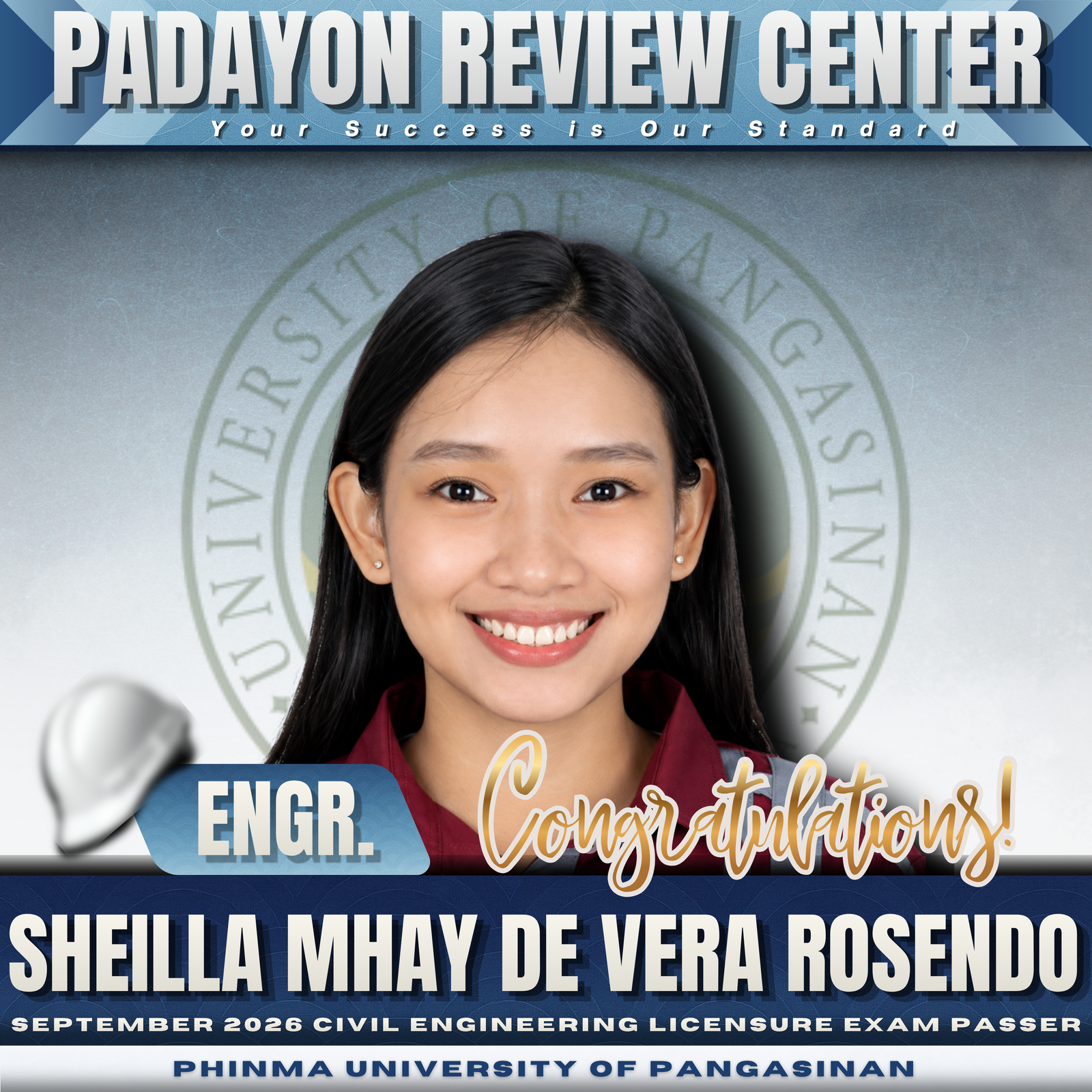 Engr. Sheila Mhay De Vera Rosendo — CELE Board Passer