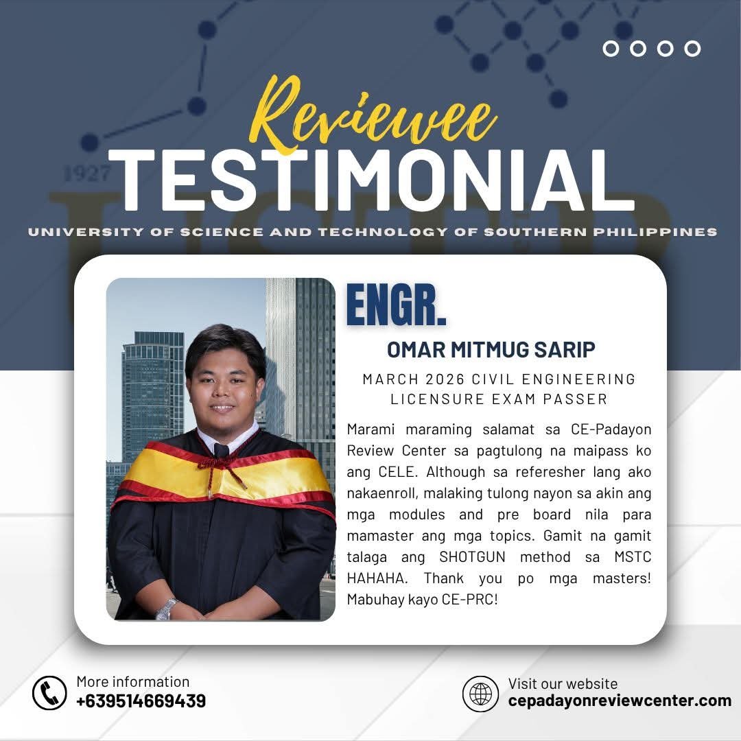 March CELE board passer testimonial — successful Civil Engineering Licensure Exam passer